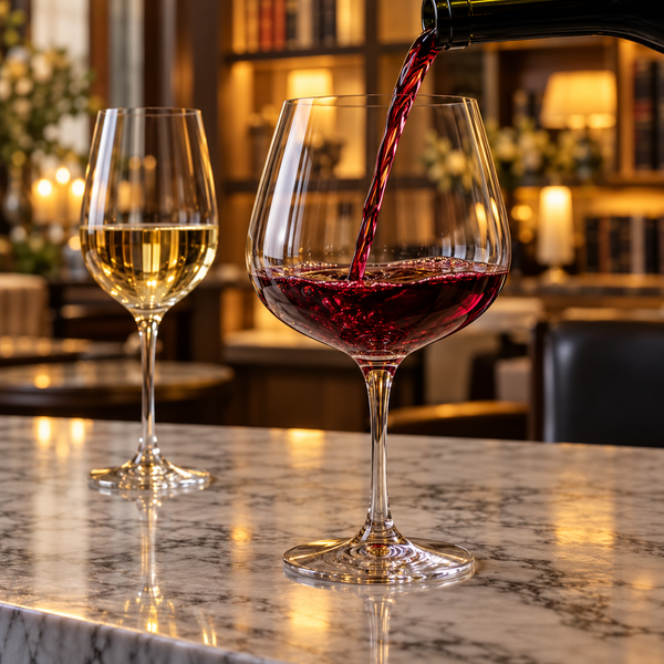 Close-up of wine being poured into a glass