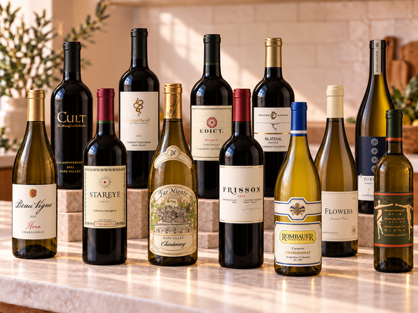Illustrative mixed 12 gift box with distinct wines; actual selections vary