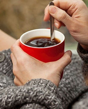 swirled cup of coffee