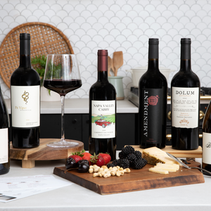Example curated red wine assortment; choose 4, 6, or 12 bottles