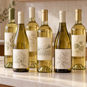 White wine gift box assortment with six full-size bottles
